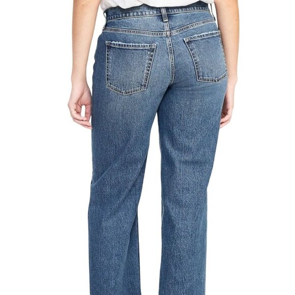 Old Navy Mid Rise Boyfriend Loose Jeans Slight Distress 2023 Size 14 - Picture 5 of 9
